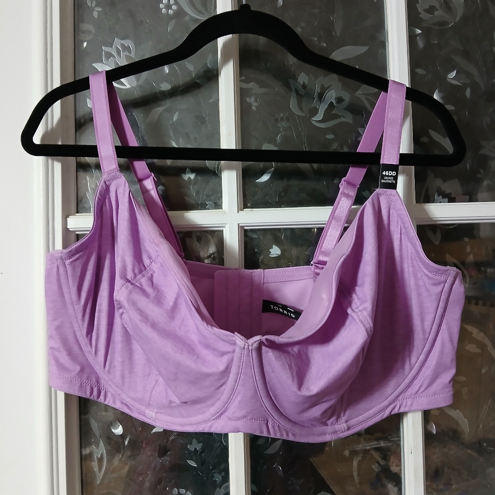 Torrid 46DD Plus BALCONETTE UNLINED Lavender Sky Heathered STRAIGHT BACK Bra
